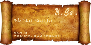 Mádai Csilla névjegykártya